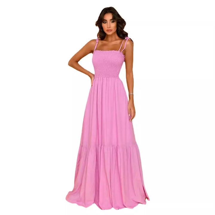 Women's airy maxi dress with spaghetti straps and ruffle details Lisslune