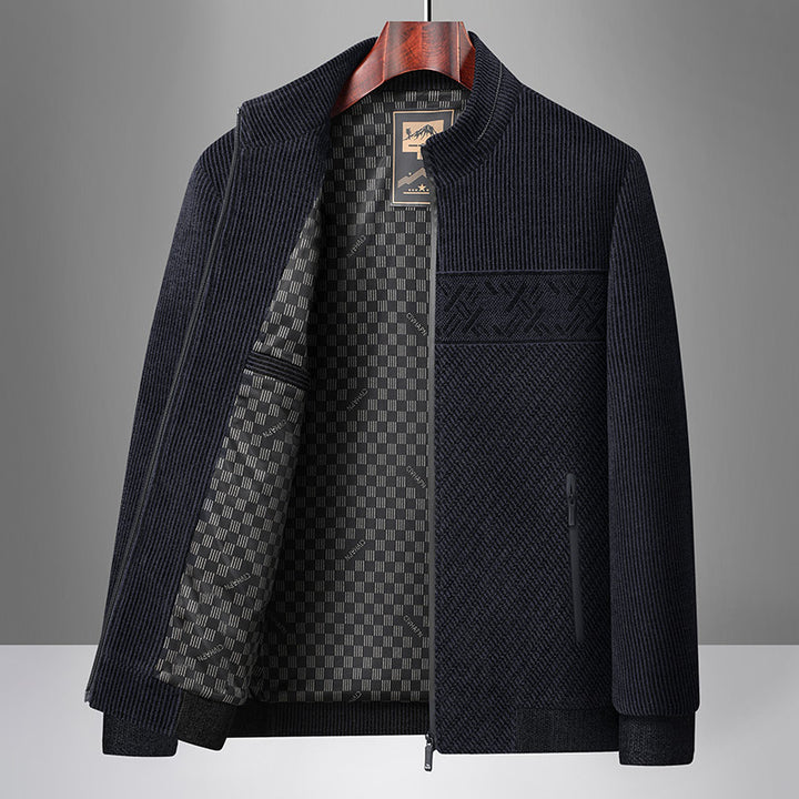 Men's Modern Cardigan with High Collar Lisslune