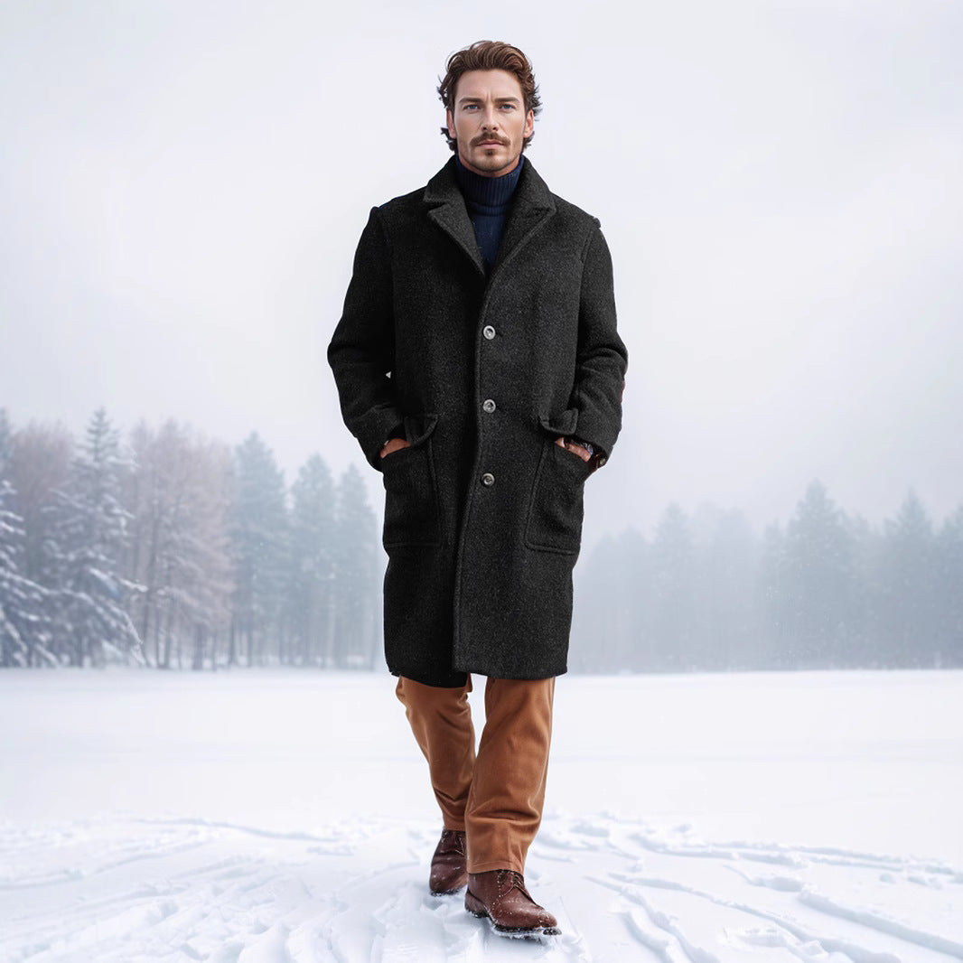Men's wool coat with classic cut Lisslune
