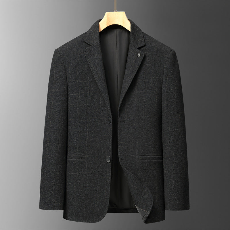 Men's Elegant Blazer with Fine Checked Pattern Lisslune