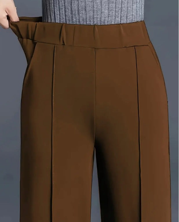 Women's Wide High-Waisted Trousers with Elegant Pleats Lisslune