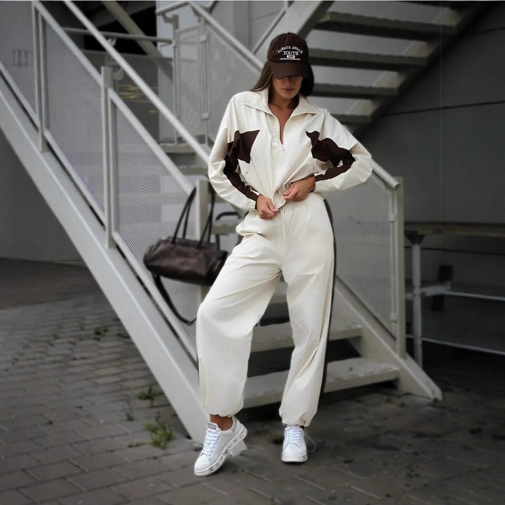 Ladies sporty leisure set with loose fit and practical pockets Lisslune