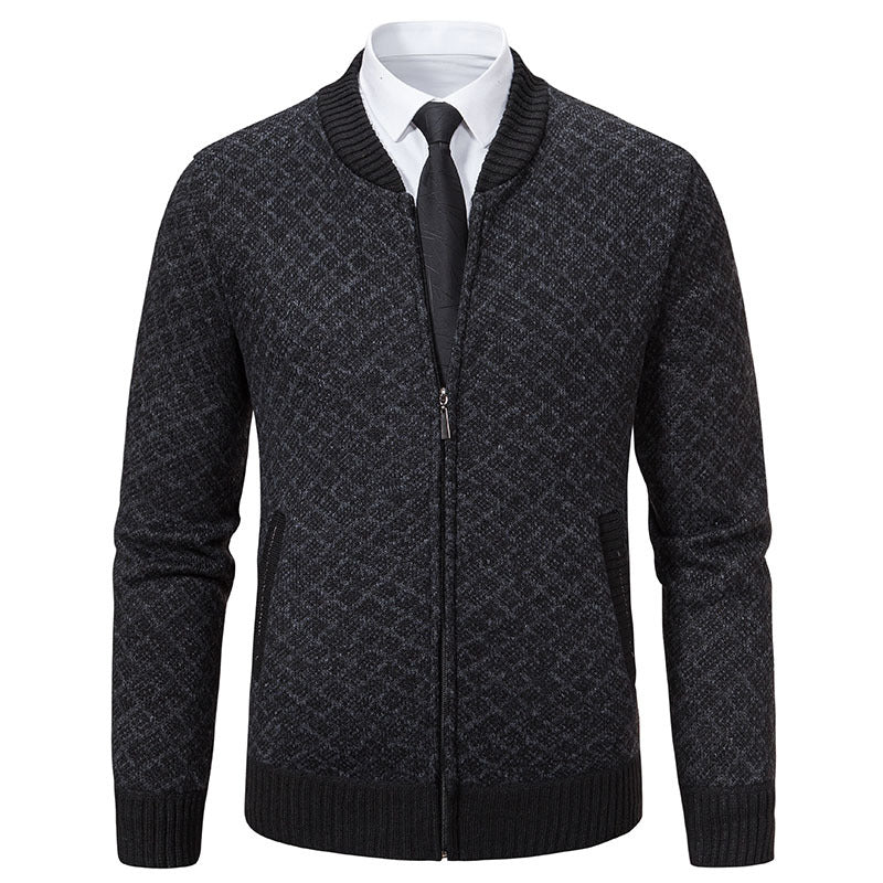 Men's Fashionable Knitted Sweater with Modern Zipper Lisslune