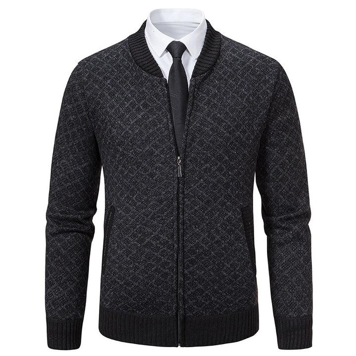 Men's Fashionable Knitted Sweater with Modern Zipper Lisslune