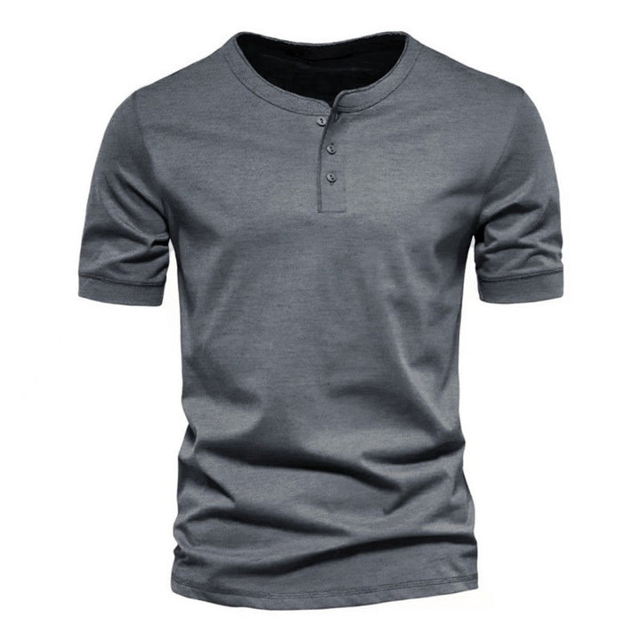 Men's Henley T-Shirt with stylish button closure and soft cotton material Lisslune