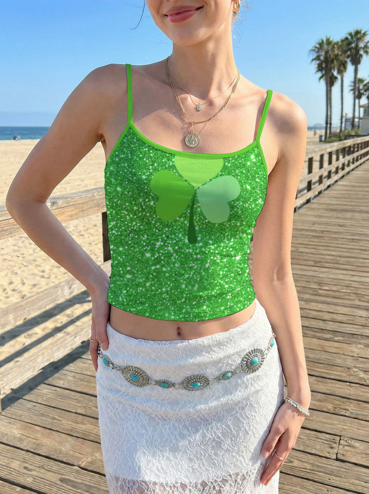 Women's crop top with floral pattern and adjustable straps Lisslune
