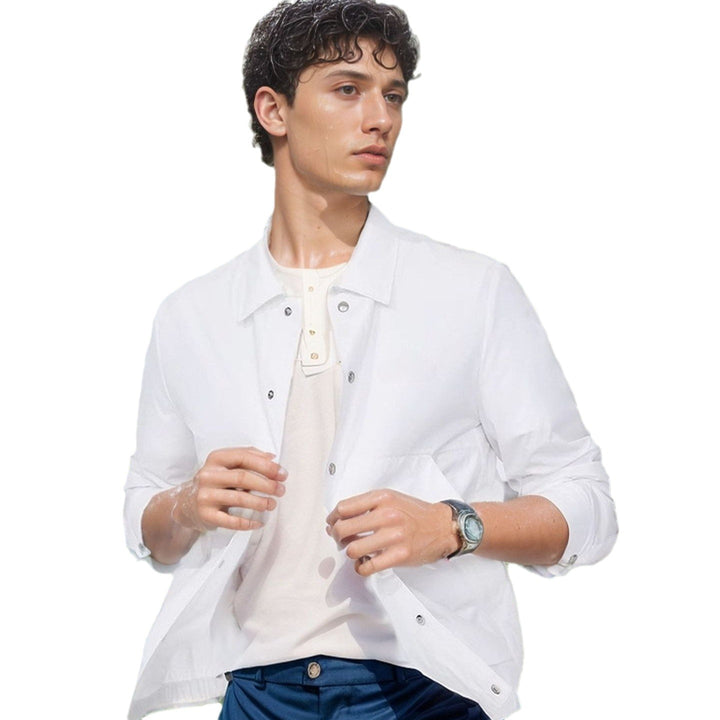 Men's casual outdoor jacket with practical snap button closure and breathable material Lisslune