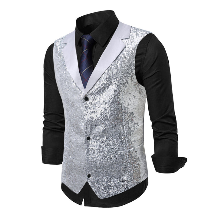 Men's festive sequin vest Lisslune