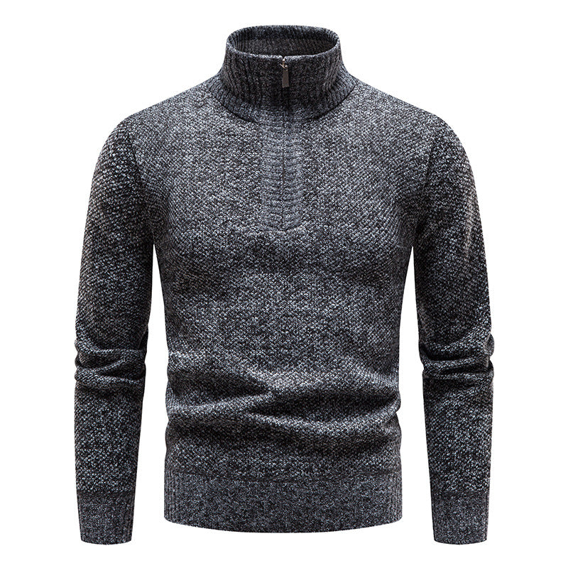 Men's knit sweater with high collar and zipper Lisslune