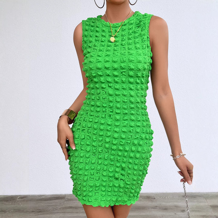 Women's short fitted dress with textured material Lisslune