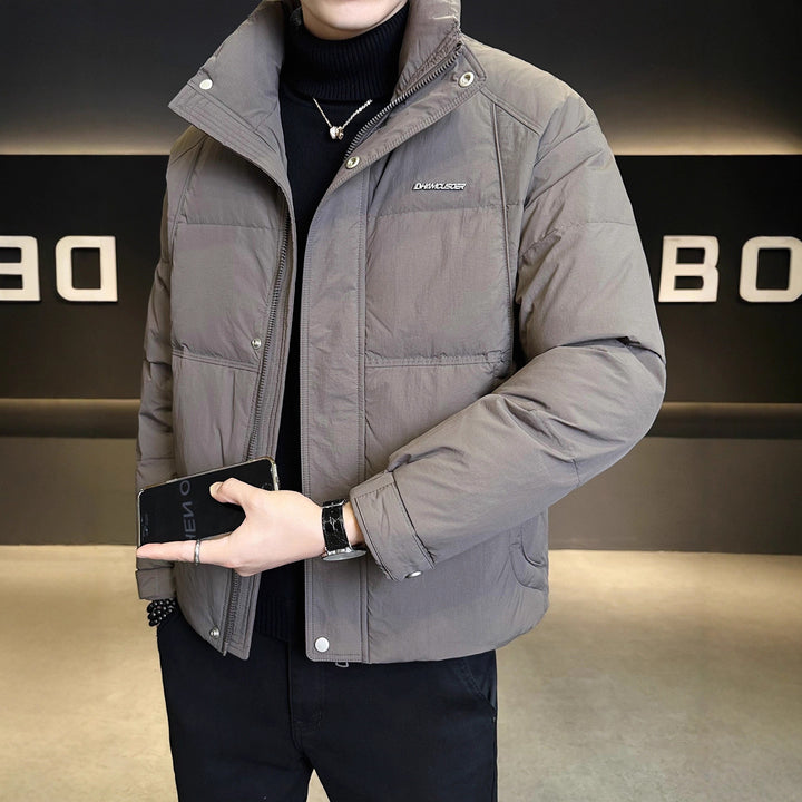 Men's Modern Quilted Jacket with Practical Hood and Warming Filling Lisslune