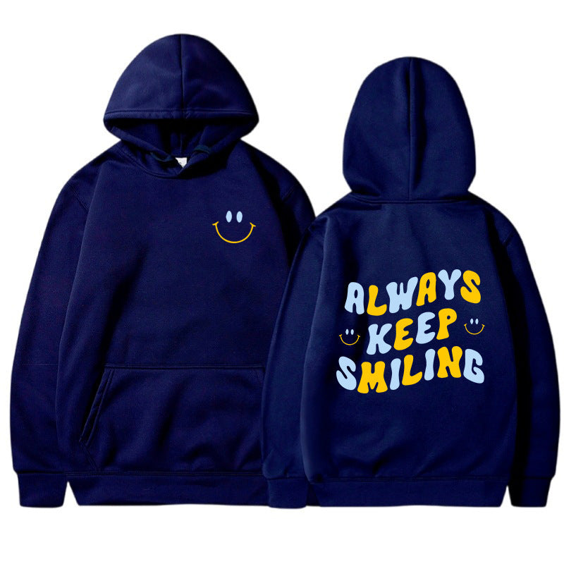 Ladies hoodie with cheerful lettering and practical kangaroo pockets Lisslune
