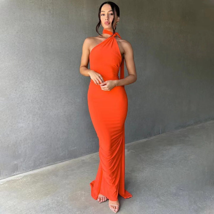 Women's Elegant Wrap Dress with Asymmetric Hem and Figure-Hugging Cut Lisslune