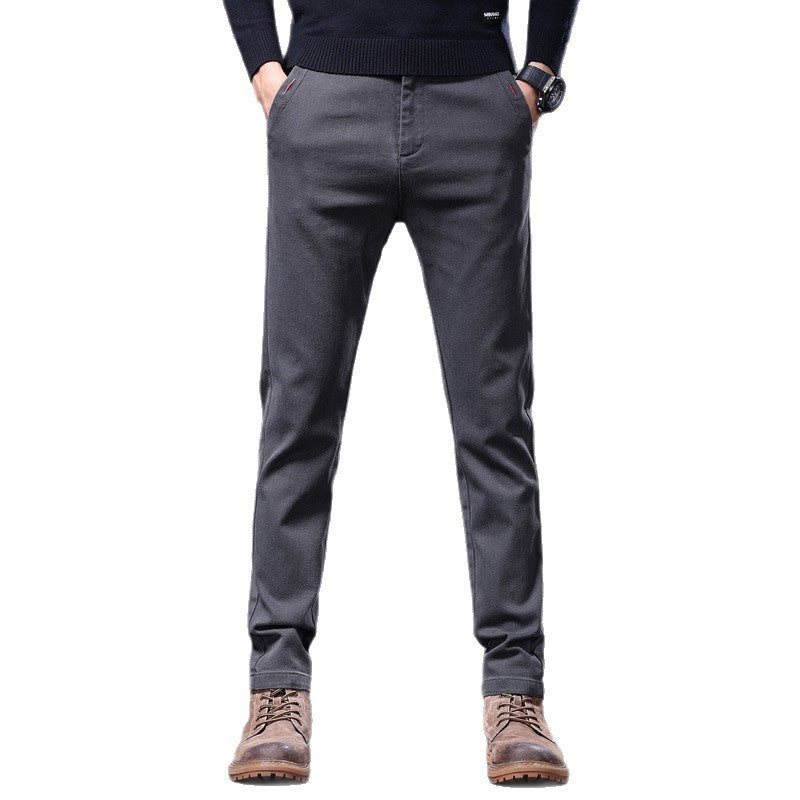 Men's Comfortable Chino Pants with Elastic Waistband and Side Pockets Lisslune