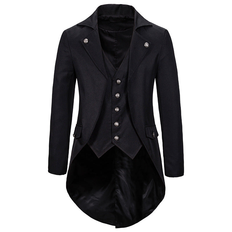 Men's elegant suit coat with asymmetric cut and fine details Lisslune