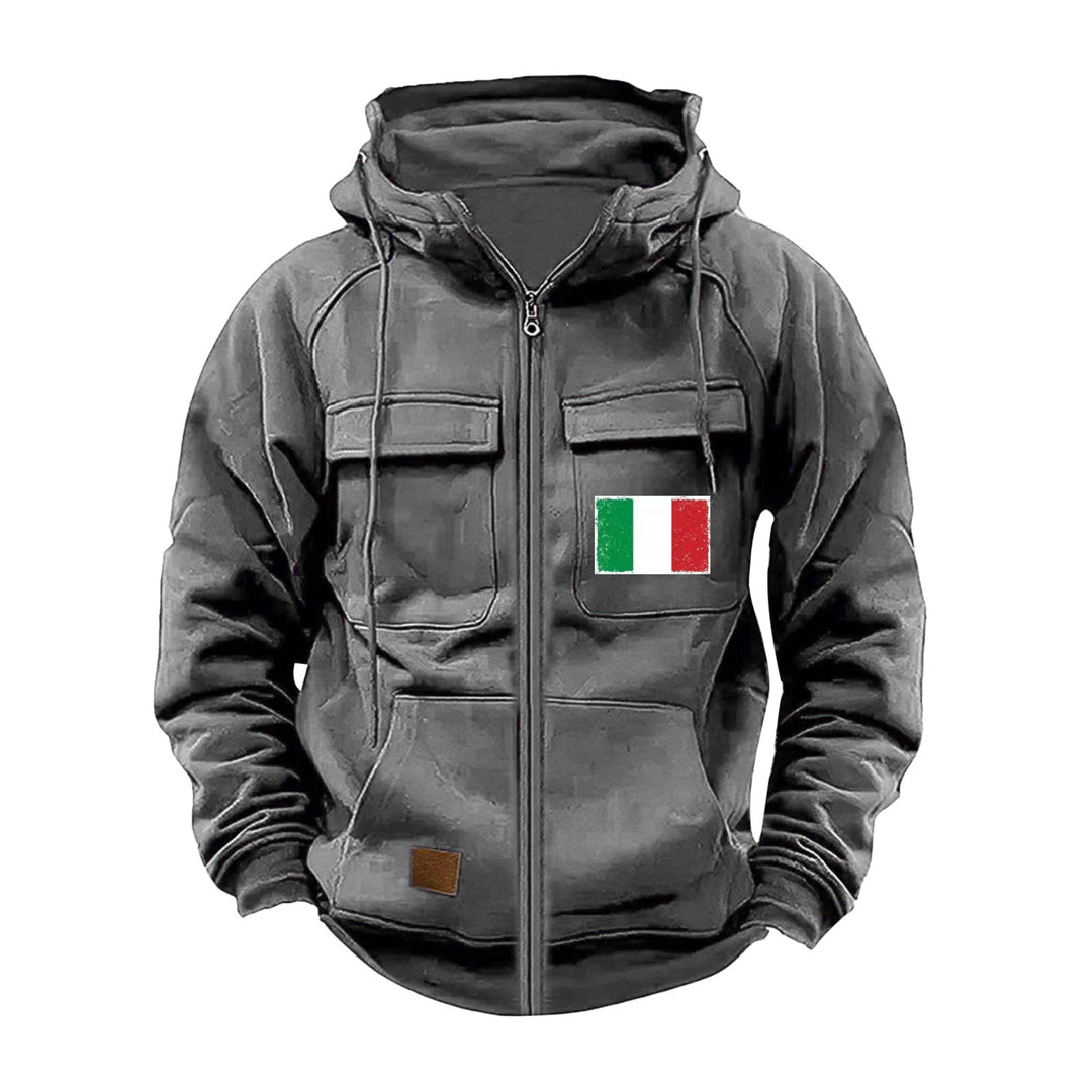 Men's stylish hoodie jacket with practical pockets and adjustable collar Lisslune