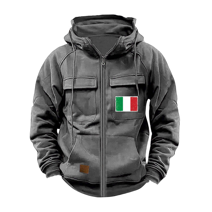 Men's stylish hoodie jacket with practical pockets and adjustable collar Lisslune