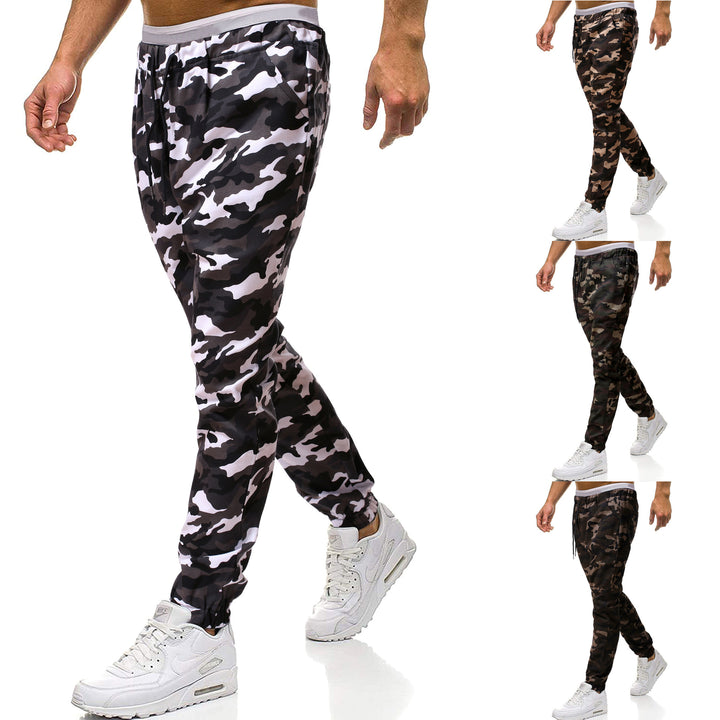 Men's cargo pants with stylish camouflage design and elastic waistband Lisslune