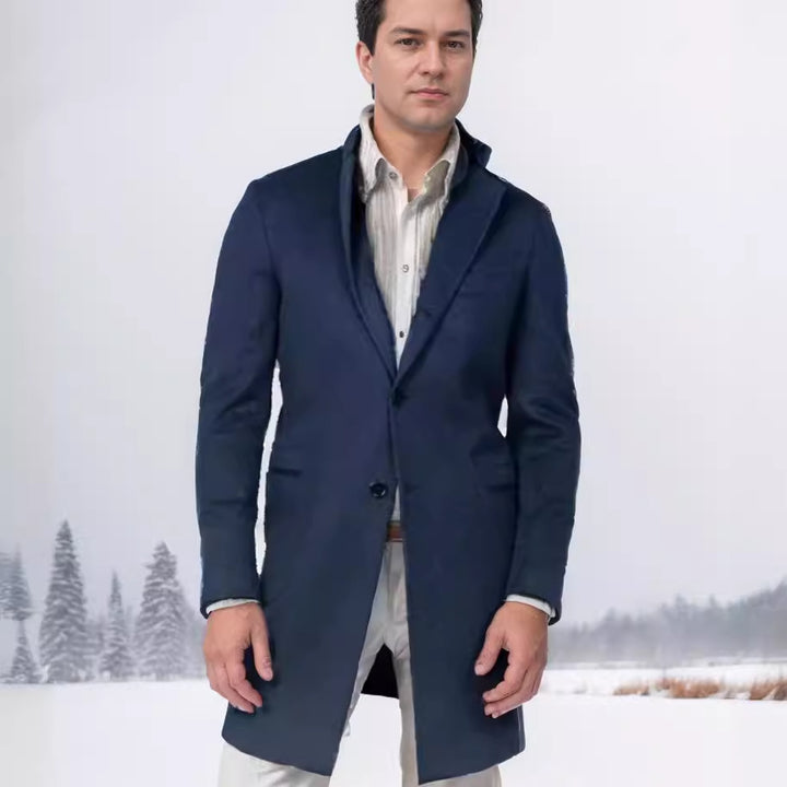 Men's elegant, tailored transitional coat made of high-quality wool Lisslune