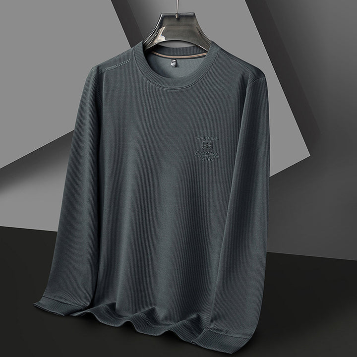 Men's Stylish Long Sleeve Sweater with Structured Rib Design Lisslune