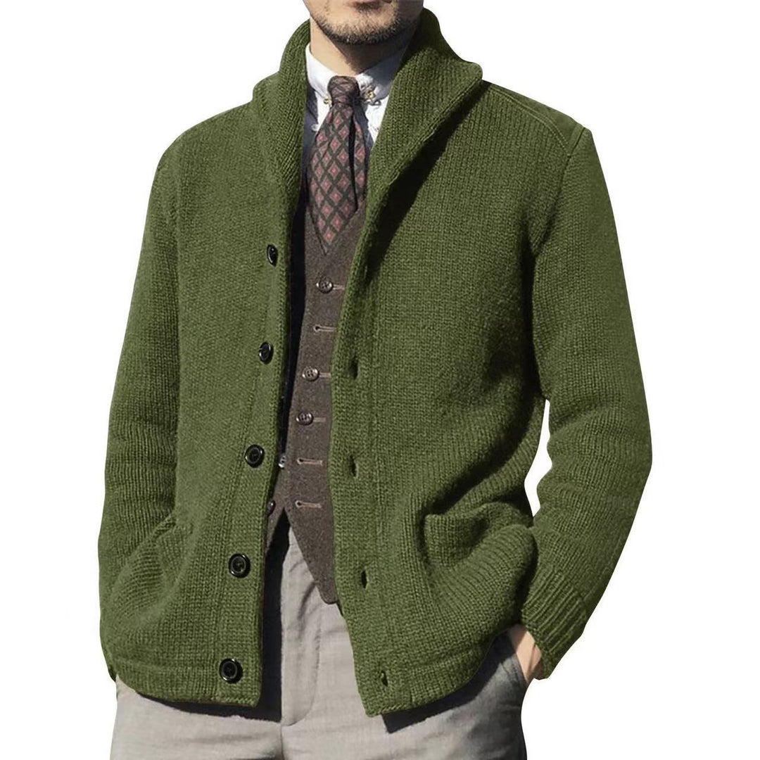 Men's cardigan with stylish collar and button details Lisslune