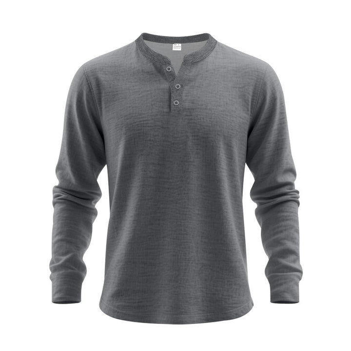 Men's Long Sleeve Shirts in Classic Henley Style Lisslune