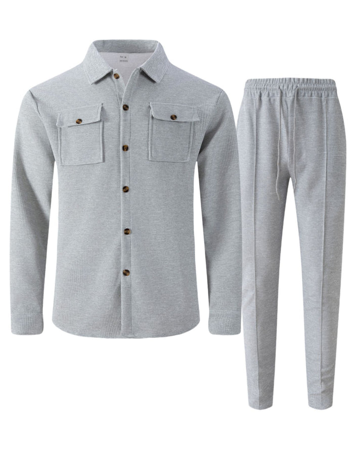 Men's leisure set with breathable textured design and practical pockets Lisslune