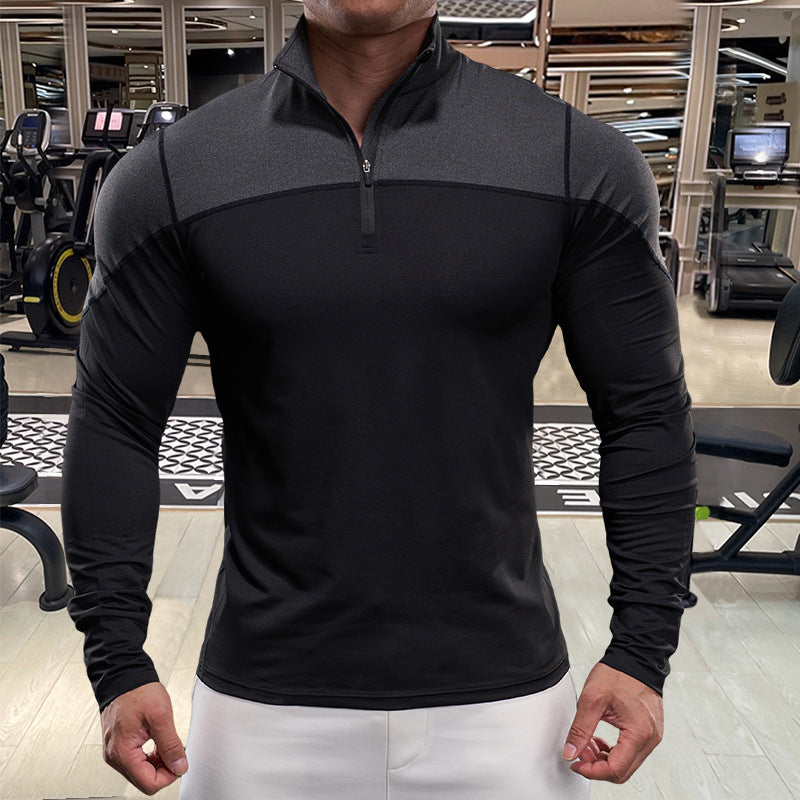 Men's functional long-sleeve shirt with high collar and zipper Lisslune