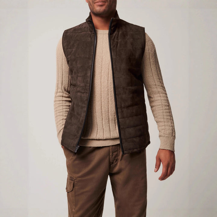 Men's quilted vest made of high-quality materials with stand-up collar Lisslune