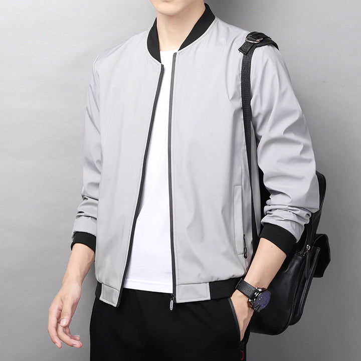 Men's stylish bomber jacket with sporty design and elastic cuffs Lisslune