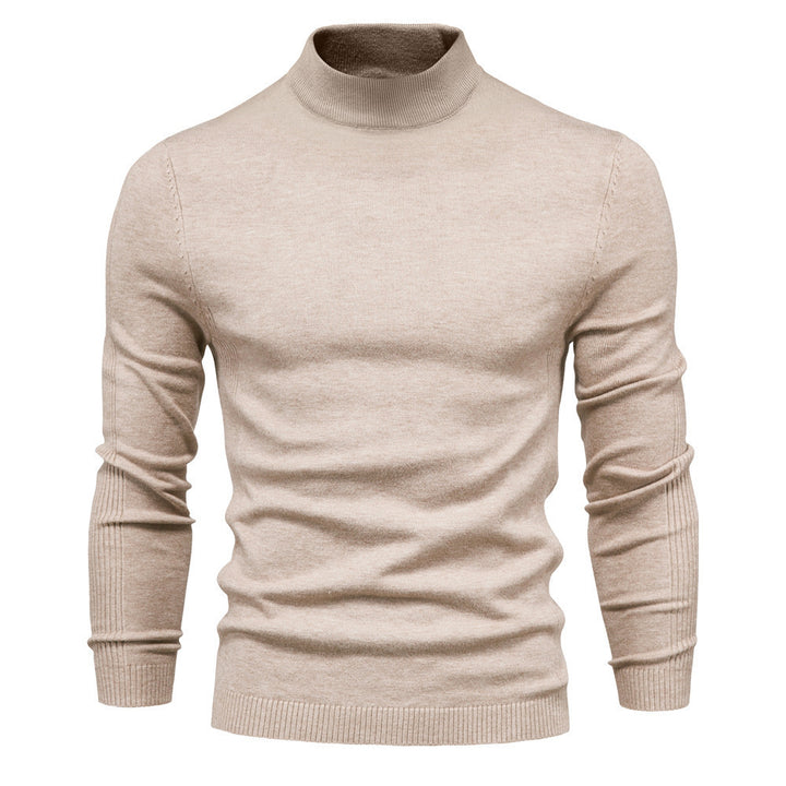 Men's fine knit pullover with high collar and modern design Lisslune