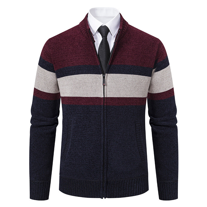 Men's cardigan with textured design and high-collar Lisslune