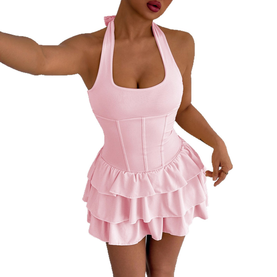 Damen Rüschenkleid mit trägerlosem Design und Figur formendem Schnitt Lisslune
