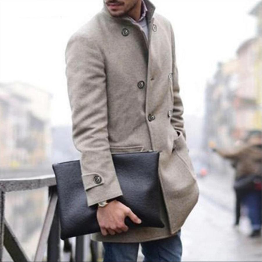 Men's elegant wool duffle coat with double row of buttons and practical pockets Lisslune