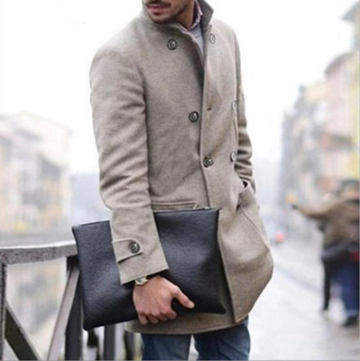 Men's elegant wool duffle coat with double row of buttons and practical pockets Lisslune