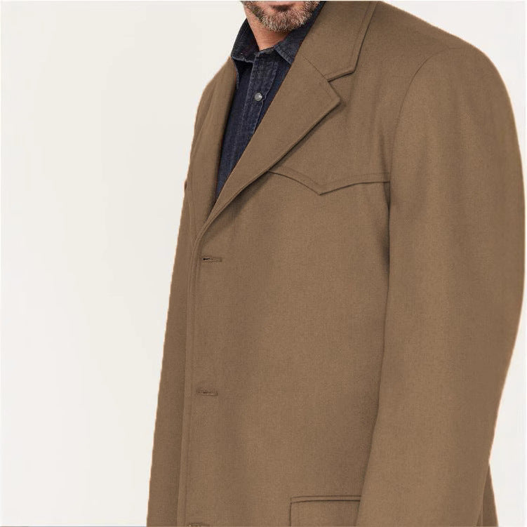 Men's elegant long-sleeved overcoat with modern accents Lisslune