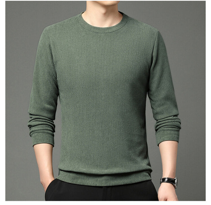 Men fine structured round neck sweater Lisslune