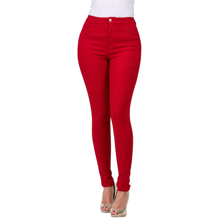 Women's High Cut Skinny Jeans with Elastic Stretch Lisslune