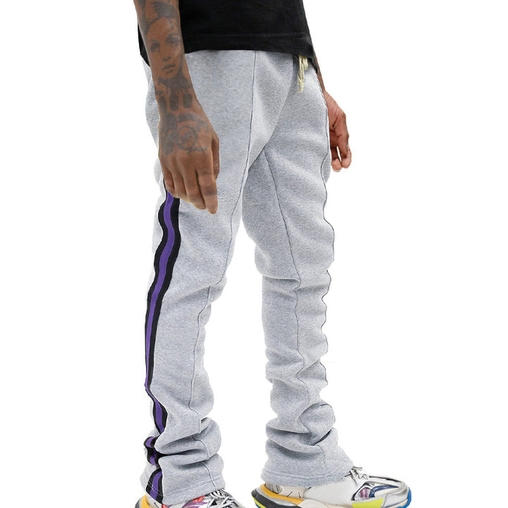 Men's sporty sweatpants with side stripes and adjustable waistband Lisslune