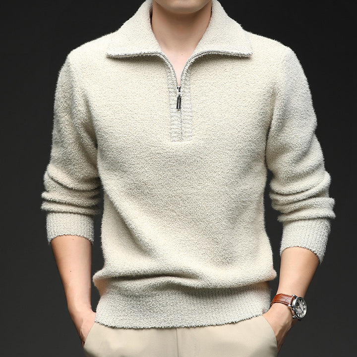 Men's sweater with high collar and zipper Lisslune