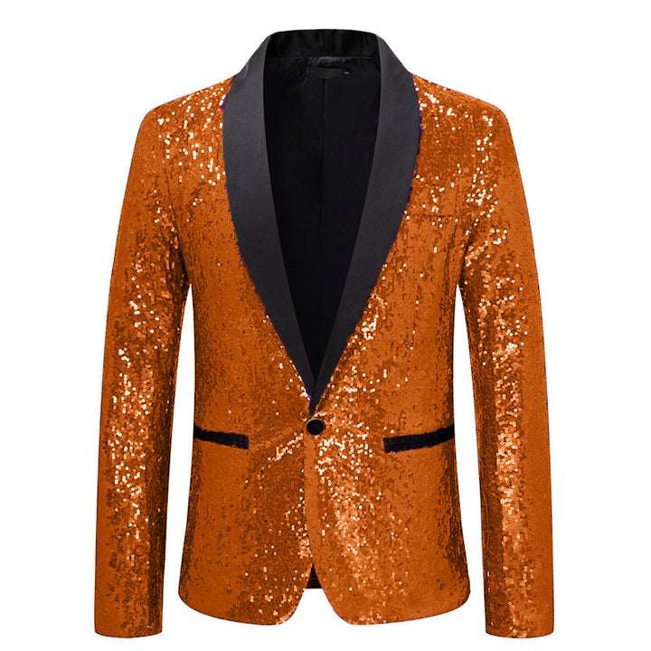 Men's Sequin Blazer with Elegant Lapel and Slim Fit Cut Lisslune