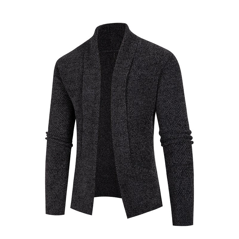 Men's cardigan with modern shawl collar and fine textured pattern Lisslune