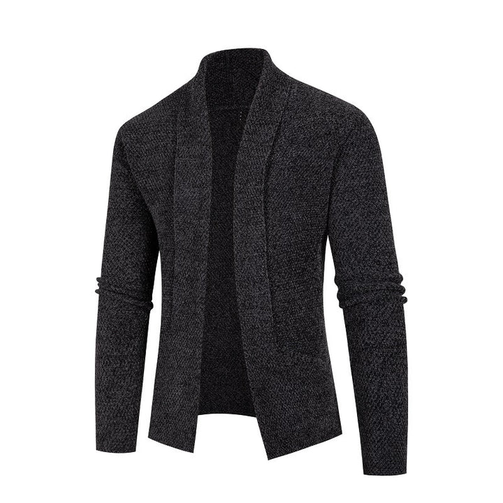 Men's cardigan with modern shawl collar and fine textured pattern Lisslune
