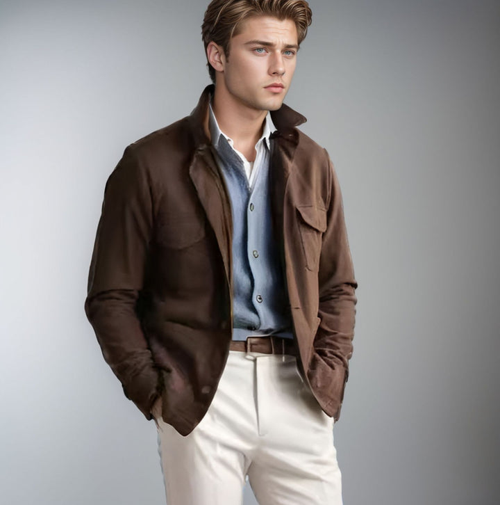 Men's timeless utility jacket with practical pockets and stand-up collar Lisslune
