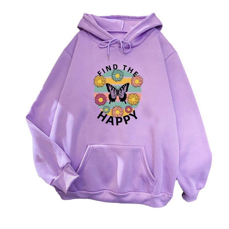 Women's hoodie with floral design and inspirational print Lisslune