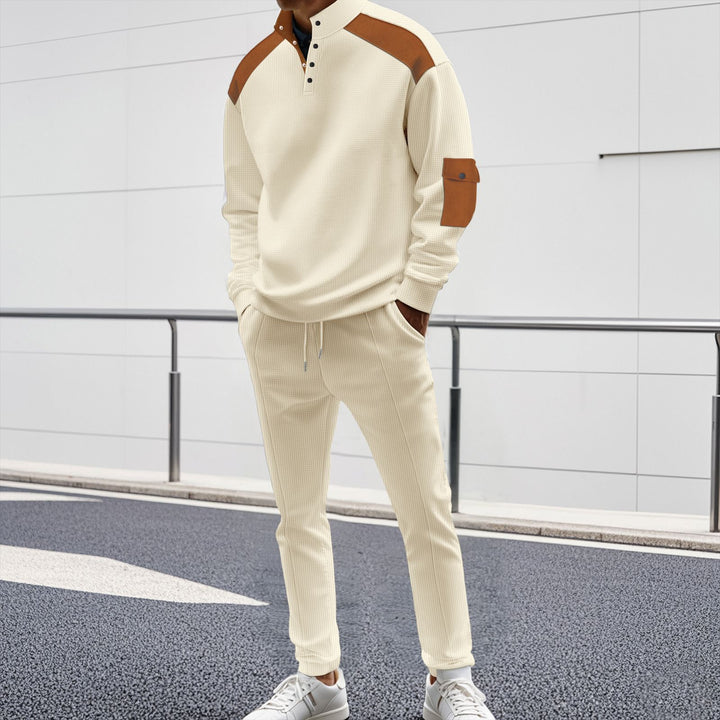 Men's Sporty Zip Set with Fashionable Accents and Structured Processing Lisslune