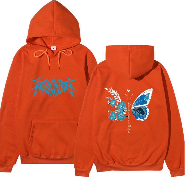 Women's hoodie with unique butterfly and flower motif Lisslune