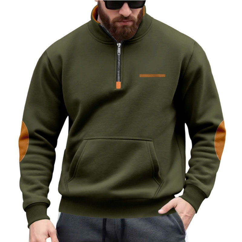 Men's hoodie with half zipper and color accents Lisslune