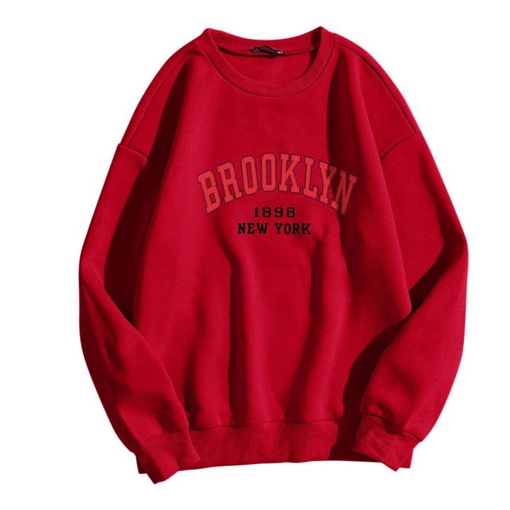 Women's casual oversized sweater with Brooklyn print Lisslune