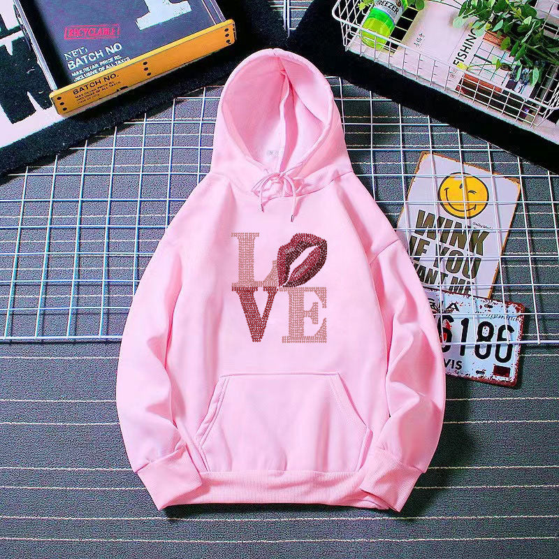 Women's hoodie with creative lip design Lisslune